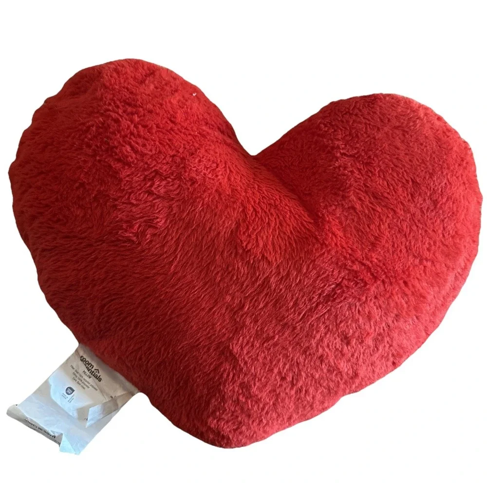 Large‎ Red Heart Decorative Pillow SOFT Minky Fabric Valentines Day Love 18x14